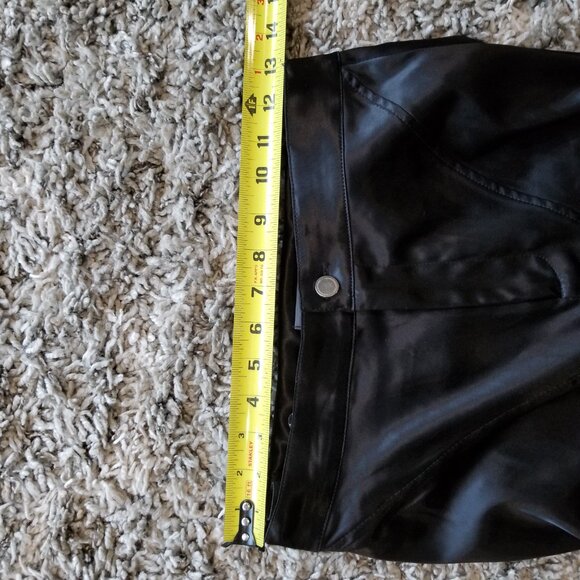 Maniere De Voir Leather Flared Trousers Black High Rise Pants Size 4 - Picture 9 of 11